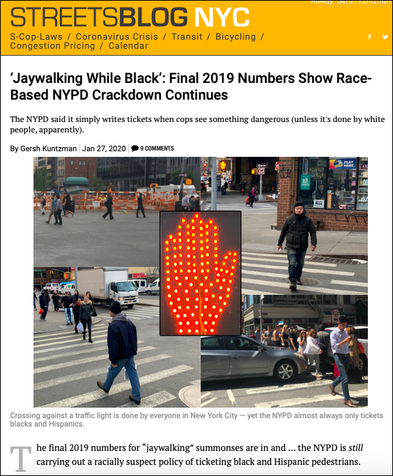 How Streetsblog covered the jaywalking issue.