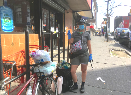Morgan Sykes in the Bronx in aid effort with Corona Couriers. Photo: Courtesy Morgan L. Sykes
