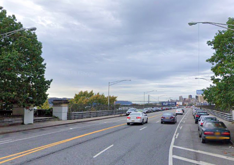 Highway-like conditions on Riverside Drive is no substitute for the park's bike path. Photo: Google