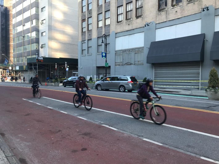Cyclists head north on Smith Street. Photo: Dave Colon