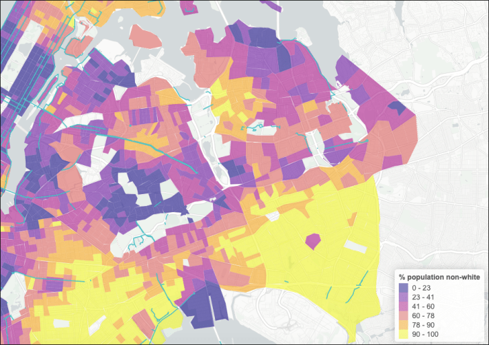 queens bike infrastructure by race