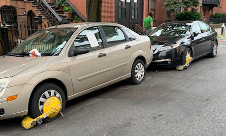 two cars booted