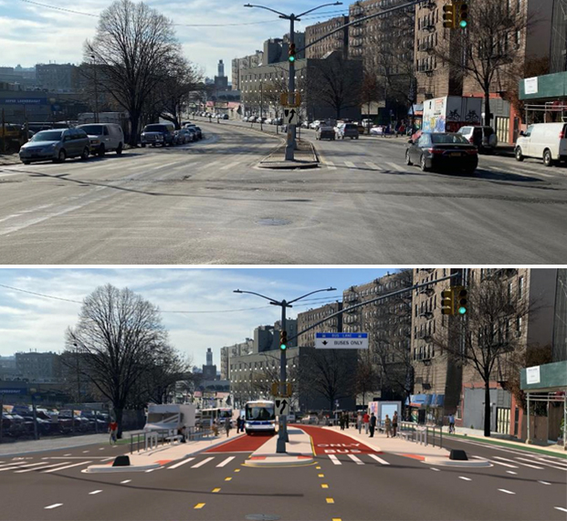 Here's E.L. Highway (before, top) and after. Photos: DOT