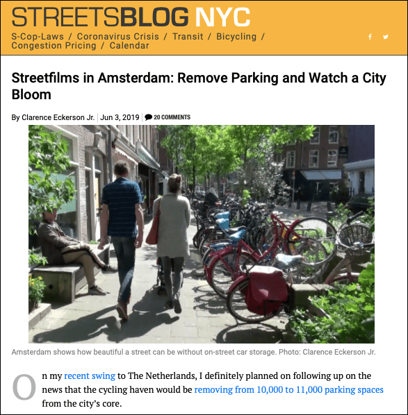 How Streetsblog covered Amsterdam's innovation.