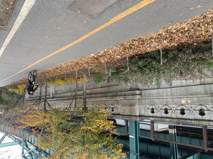 The irony, of course, is that Big Reuse is funded by the Sanitation Department and the Parks Department uses the resulting compost to beautify properties all over western Queens. Photo: Gersh Kuntzman