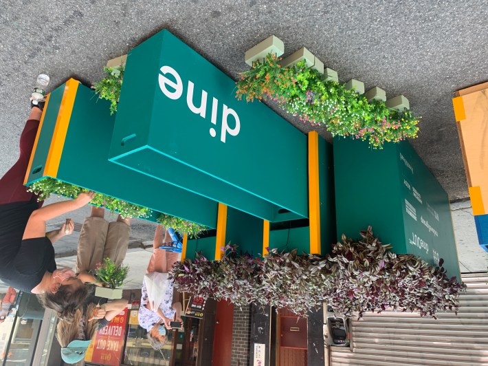 This simple design allows streets to be blocked off to cars with planters that fit into each other. Photo: Gersh Kuntzman