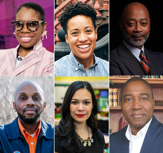 The candidates in alphabetical order (top row, from left) Renee Collymore, Crystal Hudson and Curtis Harris. (Bottom row from left) Michael Hollingsworth, Deirdre Levy and Hector Robertson