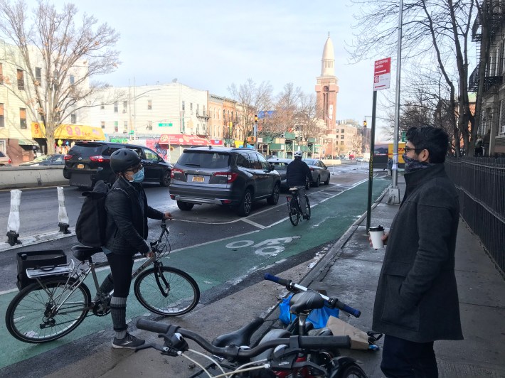 You can't escape your constituents — nor do you want to — on a bike. Photo: Dave Colon