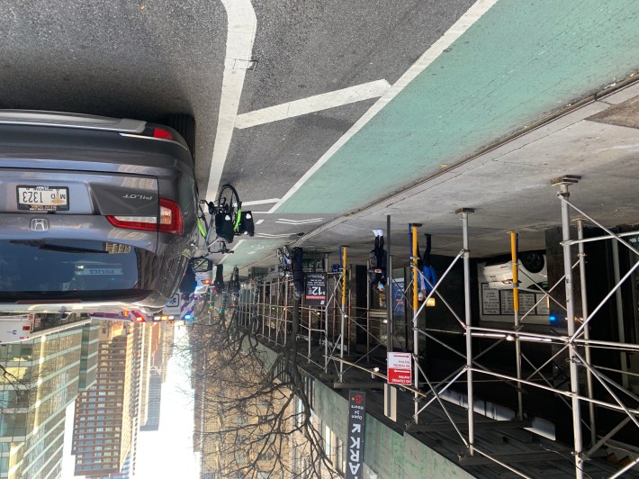 illegally parked placard car