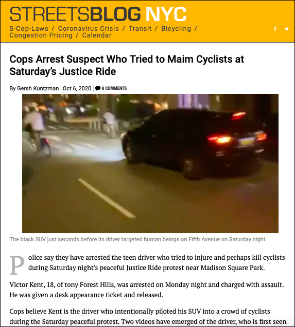 How Streetsblog covered the justice ride attack.