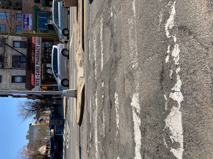 A bumpy crosswalk at Fourth Avenue and 21st Street. Photo: Julianne Cuba
