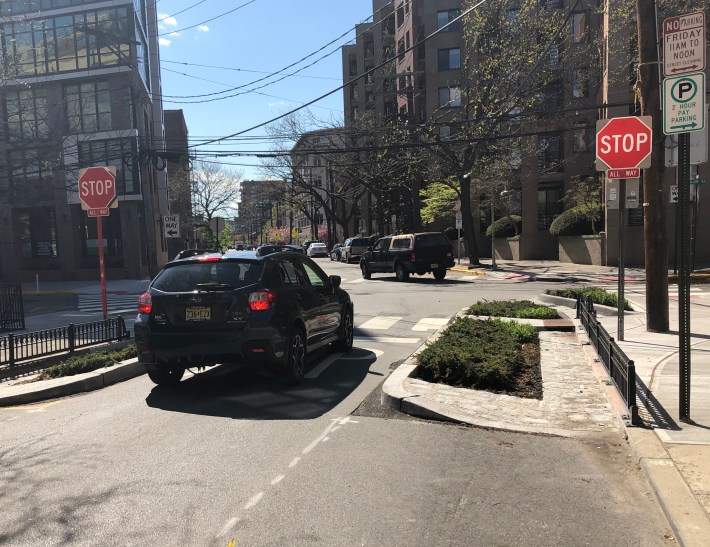 At Newark Street and Willow, one intersection of improvements that was a part of the Newark Street safety plan. Photo: City of Hoboken