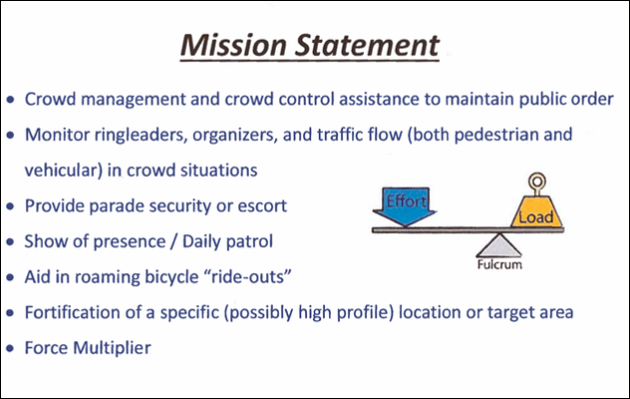 Source: NYPD's SRG Bike Squad Modules via The Intercept