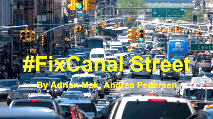 A slide from transportation Alternatives's "Fix Canal" campaign.