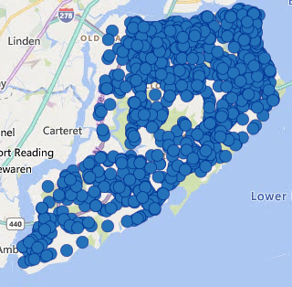 Each dot is a crash this year on Staten Island. Source: NYPD