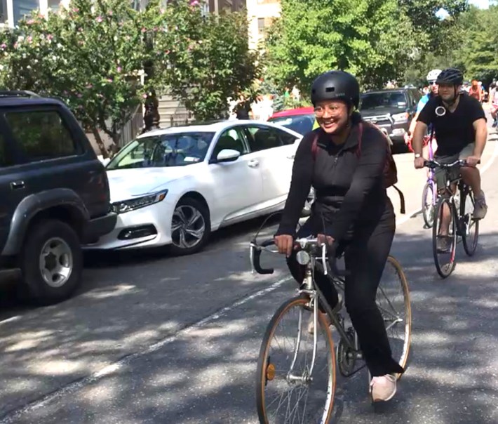 Shahana Hanif cycling. Photo: Shahana in BK