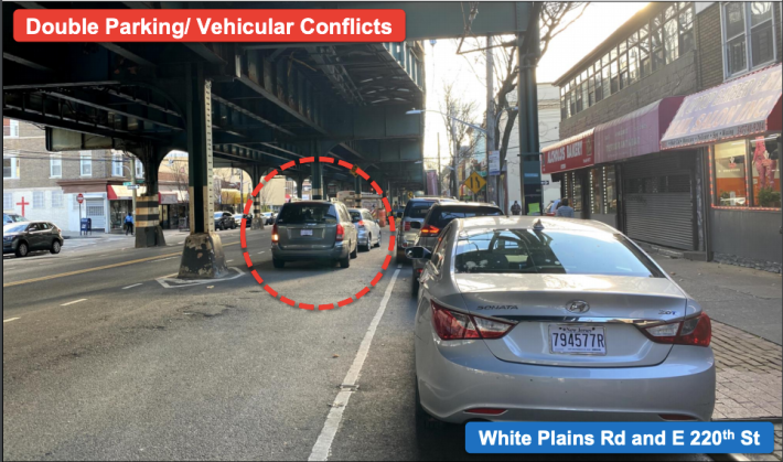 Double parking on White Plains Road. Source: NYC DOT