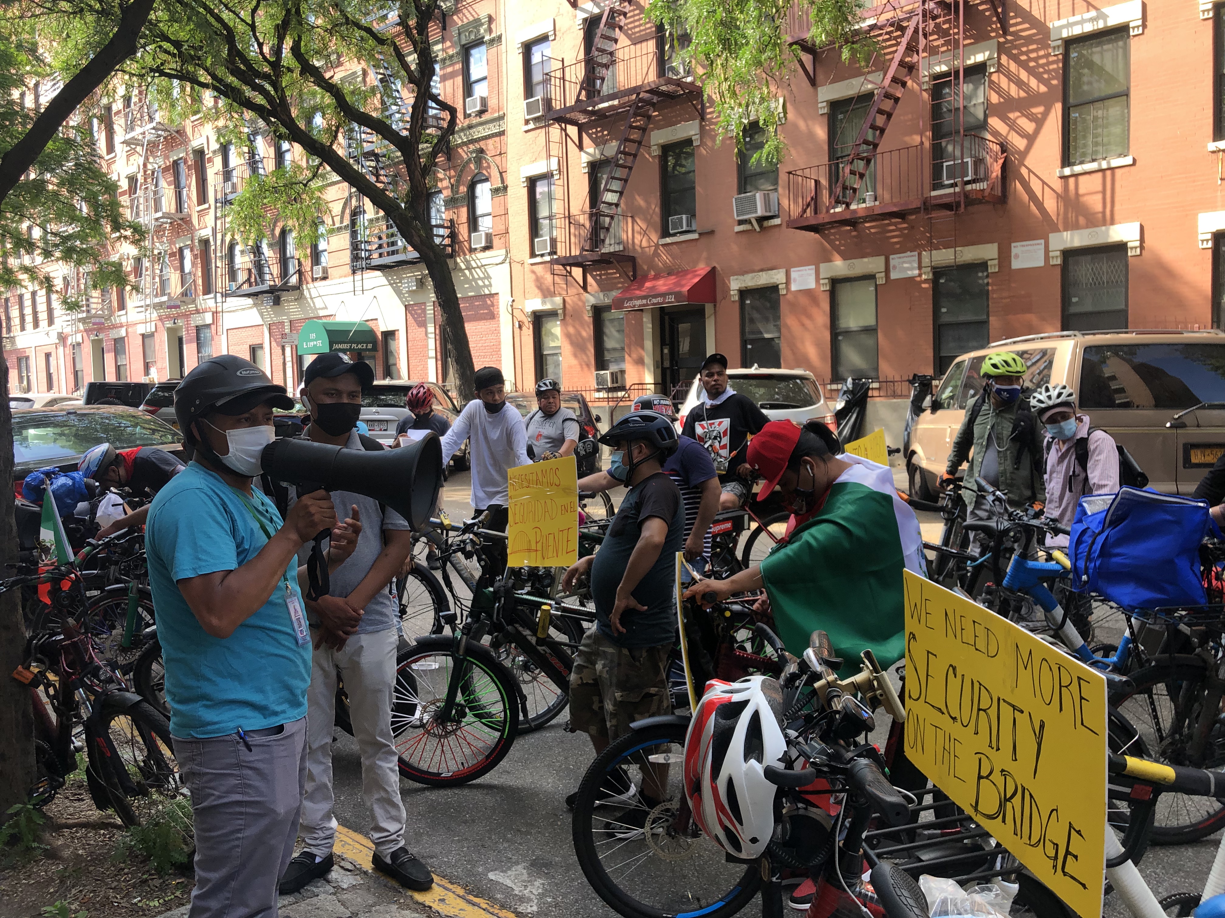 Deliveristas March to Demand Protection on the Willis Avenue