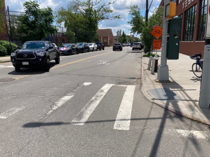 Merging onto Van Brunt. Photo: Henry Beers Shenk