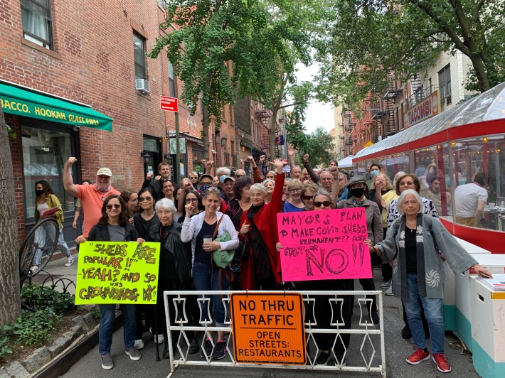 Anti-open restaurant protesters in the West Village are mostly White. File photo: Tim Donnelly