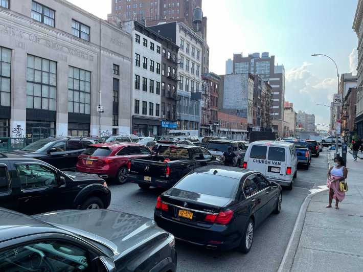 Bumper to bumper traffic on Canal Street.