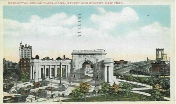 The Manhattan Bridge Plaza was once a real plaza.