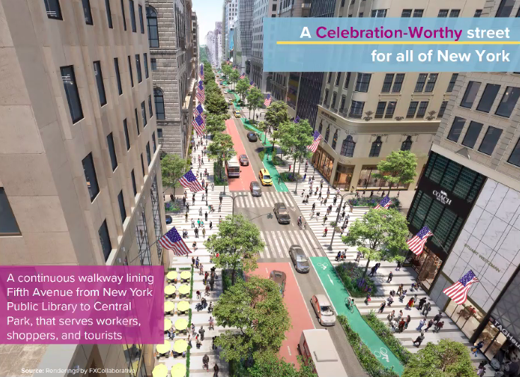 The Fifth Avenue Association's long-term vision for the corridor from 2021. Photo: Fifth Avenue BID
