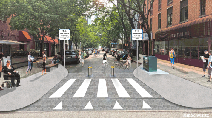 A proposed open street of the future. Graphic: Sam Schwartz Engineering