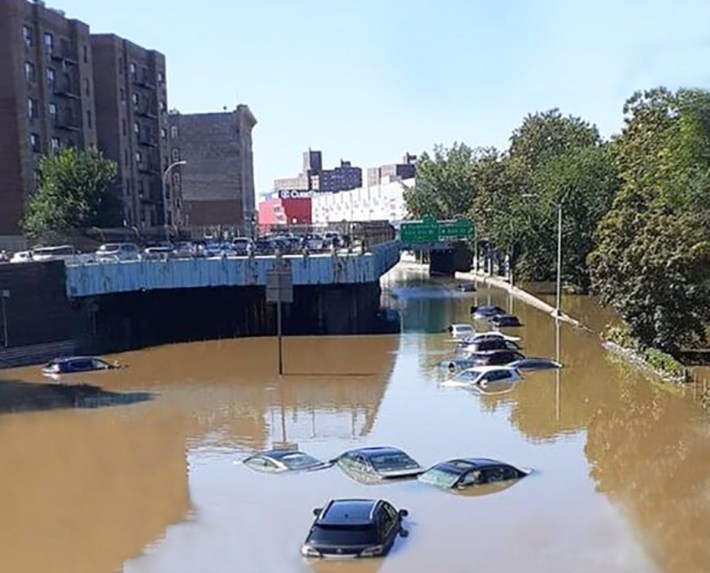 The definition of bad planning: Flooding in the Bronx after Hurricane Ida. Photo: Jim Griffin via RPA