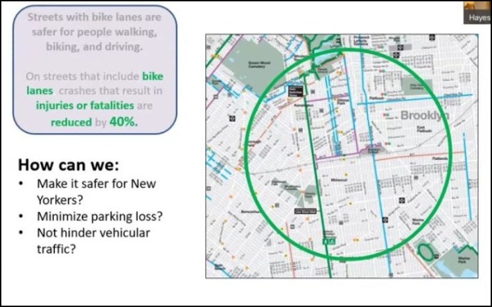 Can you make it safer for New Yorkers if you're also trying to make it easy to find parking? Graphic: DOT