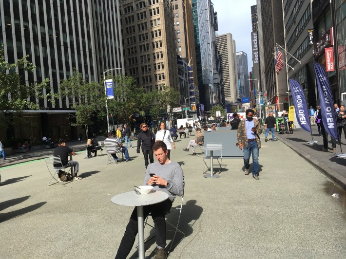 The new plaza block on Broadway between 39th and 40th streets. Photo: Eve Kessler