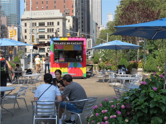 The Eataly kiosk at the Flatiron public plaza. Photo: File