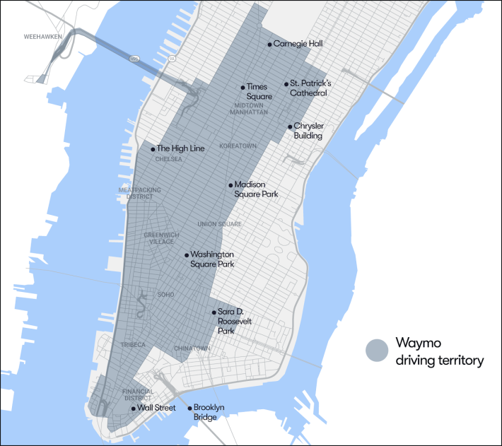 As if New York City was not congested enough... Map: Waymo