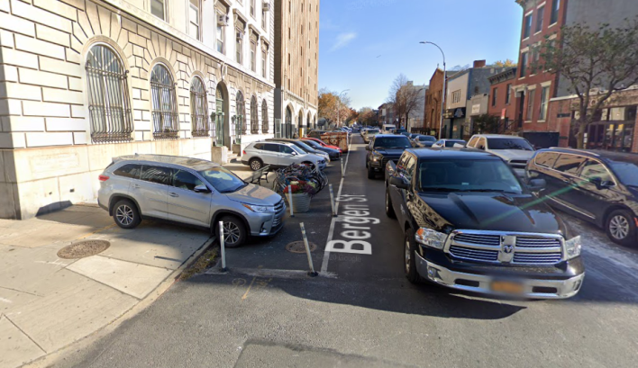 Here's the bike corral in November, 2019.