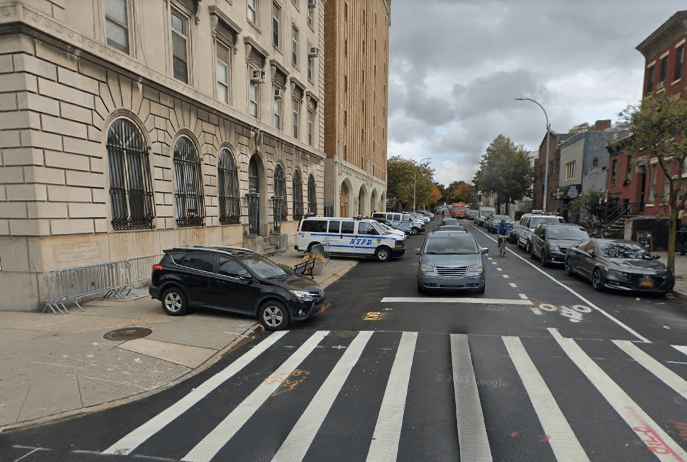 The bike corral was still in place in October, 2020.