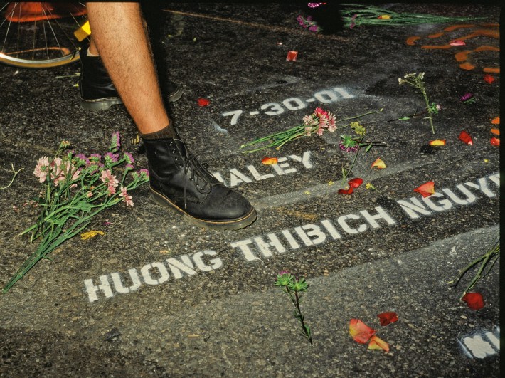 This memorial stencil in Tribeca would be our last until well after 9/11. Photo: Peter Meitzler