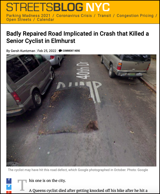 how sb covered the cyclist pothold