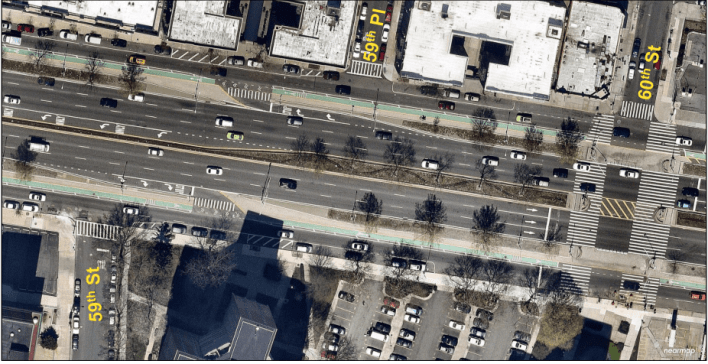 Queens Boulevard at 60th Street after. Photo: NYC DOT