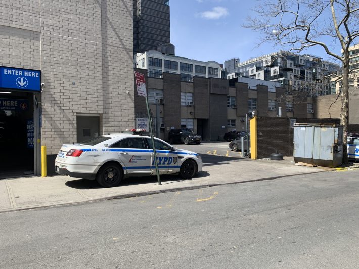 squad car on a sidewalk on Prince 1a