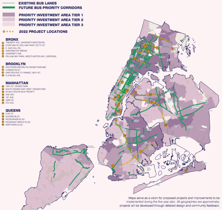 The many projects and corridors of the Streets Master Plan. Graphic: DOT