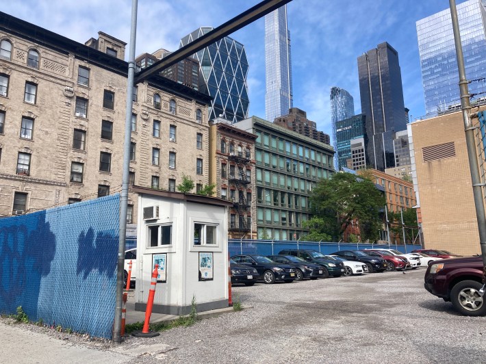 Parking on the MTA lot at 54th Street and Ninth Avenue, where developers want to build affordable housing for HIV/AIDS survivors. Photo: Julianne Cuba