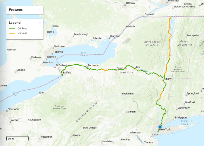 A map of the Empire State Trail from the state's website.