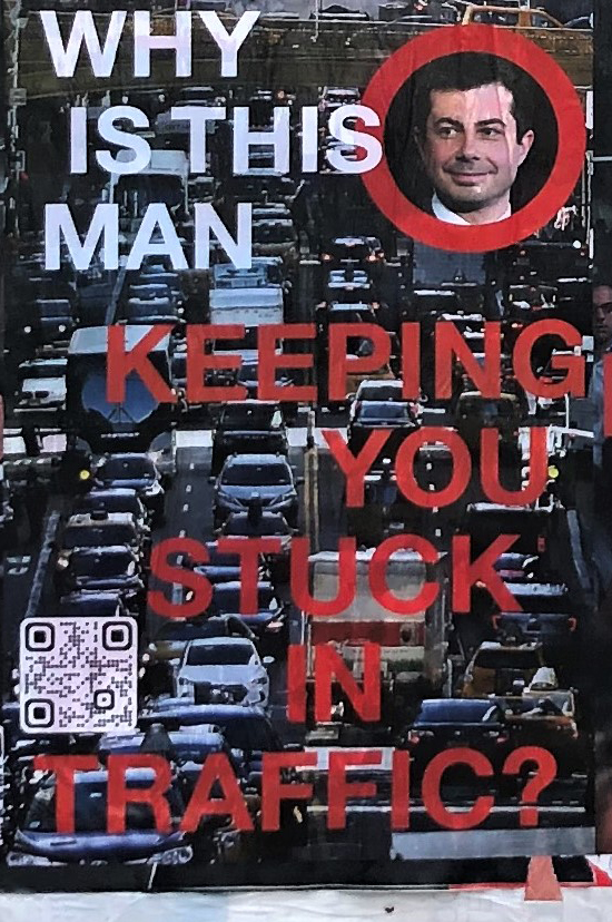 A close-up of the Good Traffic poster.