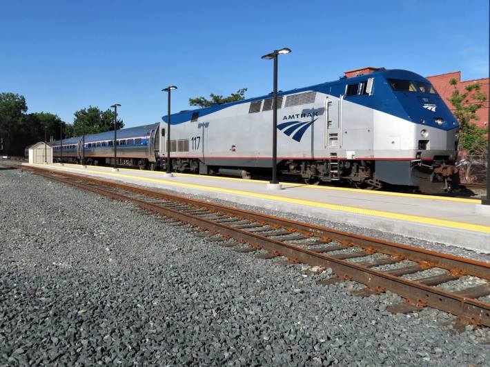 An Amtrak train at Schenectady. Photo: ESPARAIL