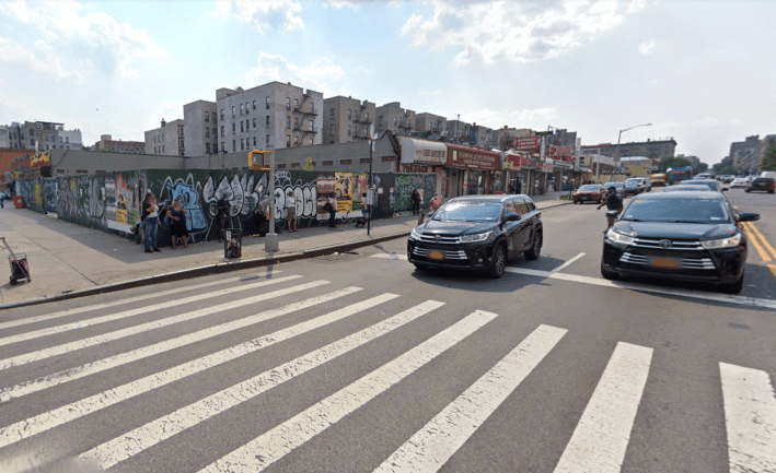 The site today at W. 145th Street and Lenox Avenue. Photo: Google