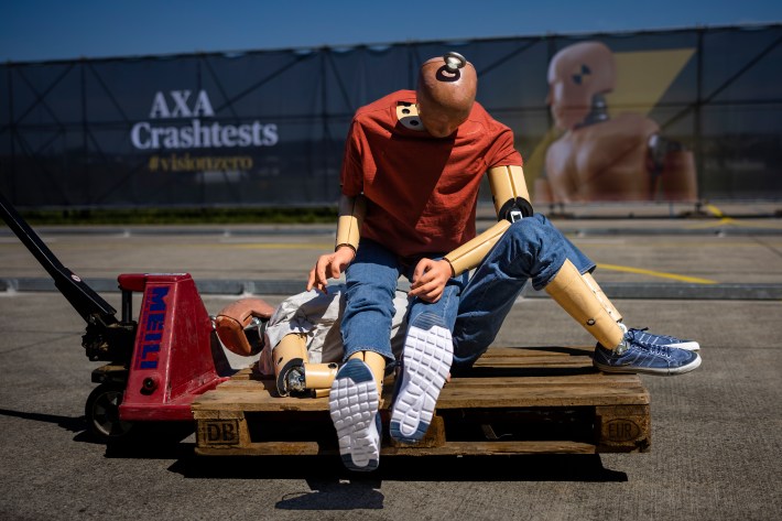 Crash test dummies after a rough day at the track. Photo: Michael Buholzer/AXA