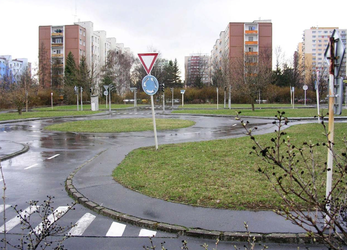 The city wants kids to learn about the roads at traffic gardens like this.