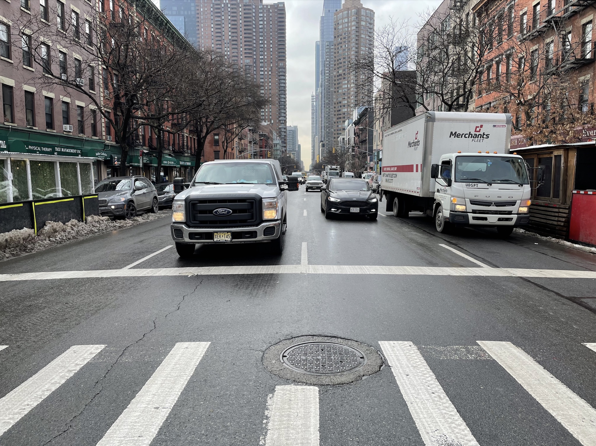 New bike lanes on 10th Street N.W. from the saddle of a bike