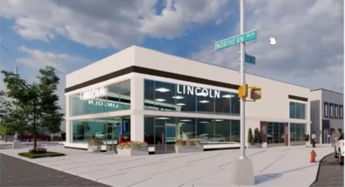 A rendering of the proposed new Ford Lincoln "boutique showroom." Photo: 58-02 Northern Boulevard LLC