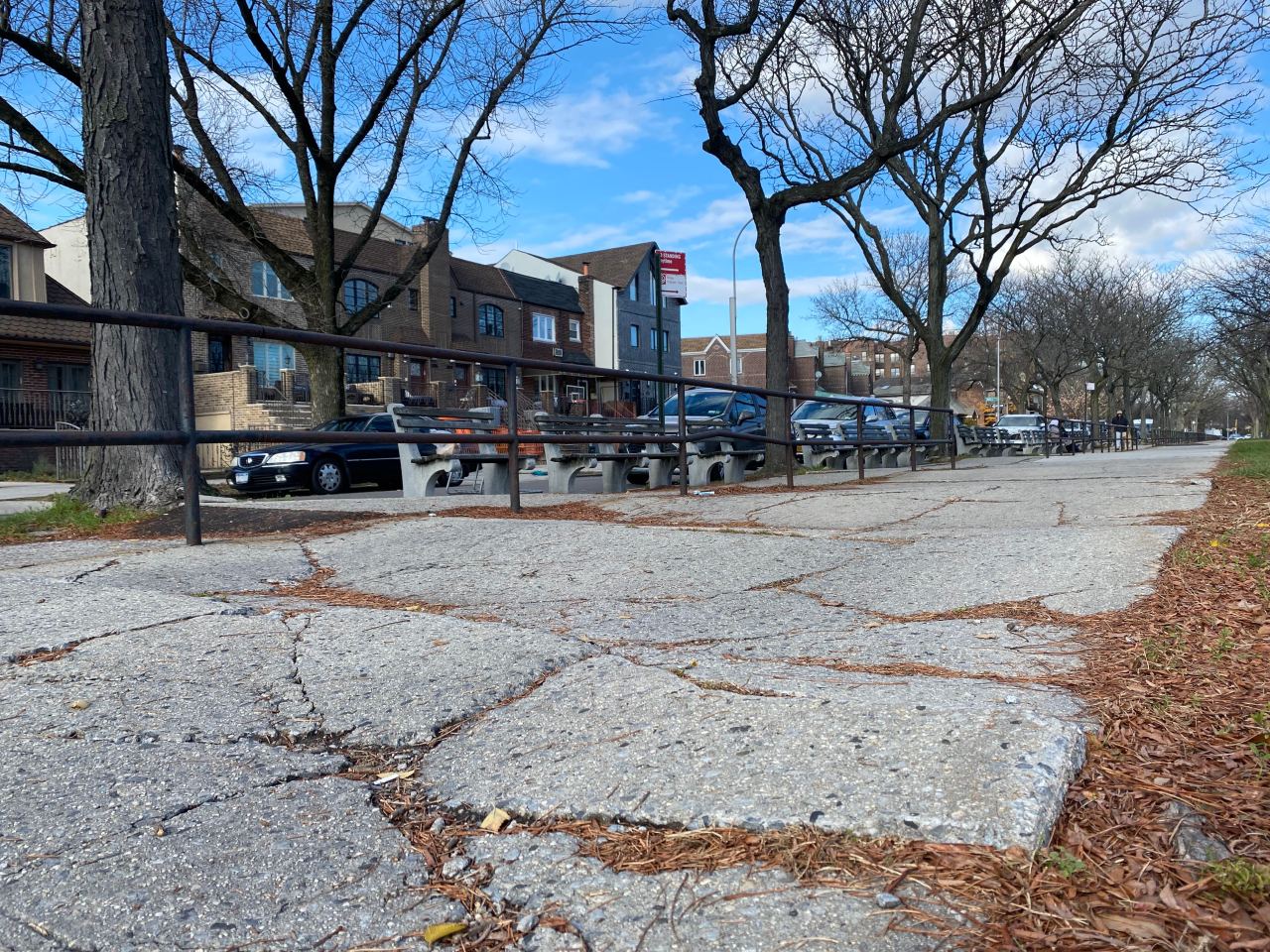 The bumps on Ocean Avenue started right away at Avenue X. Photo: Kevin Duggan